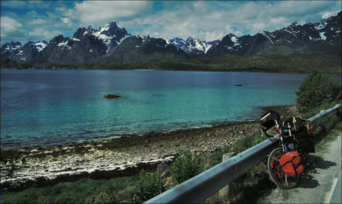 Near Stamsund, Lofoten Islands solo tour, June 2004