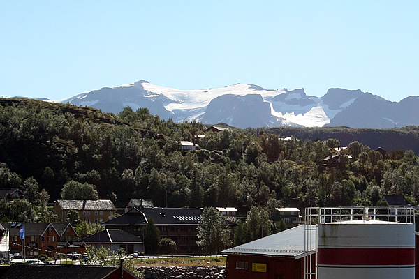 Svartisen glacier behind Ornes