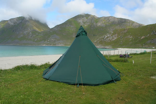Tentipi at Vikspollen beach, Norway, 2008